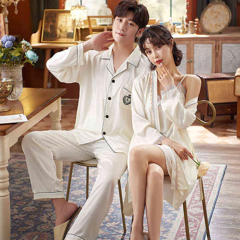 Summer Sexy Lace Ice Silk Couple Nightgown Pajamas For Bride And  Bridesmaids SLPBELY Homewear Loungewearing Mens Sleepwear From Mu02, $31.04