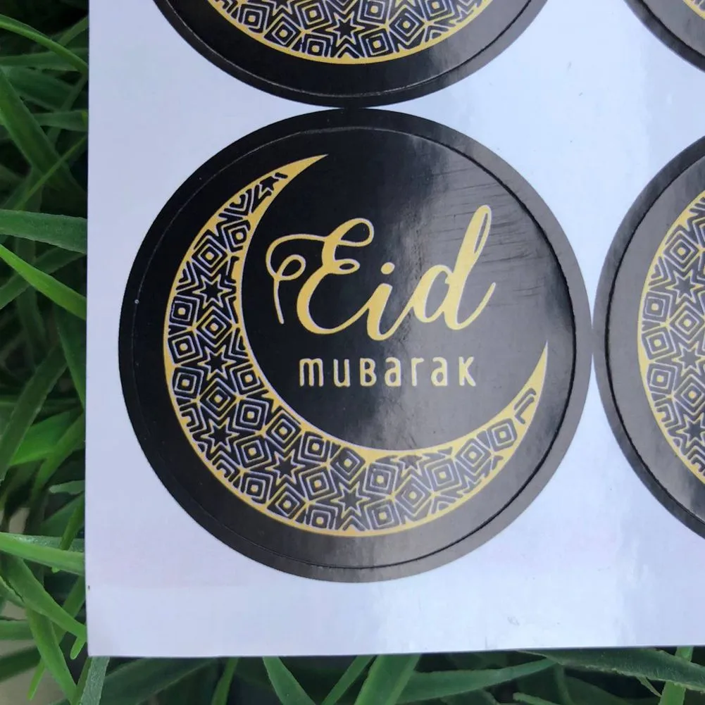 Gåvor Wrap Box Etikett Papper Seal Presentkort Folie Ramadan Eid-Mubarak Islamic Muslim Eid Mubarak Klistermärke 4cm Stämpling 12st / Set 20pcs / Set