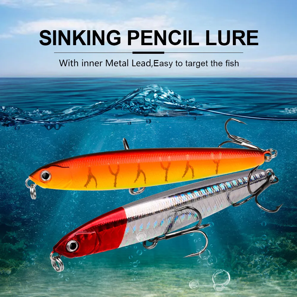 Alta Qualidade 5 Cor 10 CM 24G Pencil Submerso Vib Lure Hard Isca Minnow Crankbait Life-Like Swimbait Bass Fishing iscas