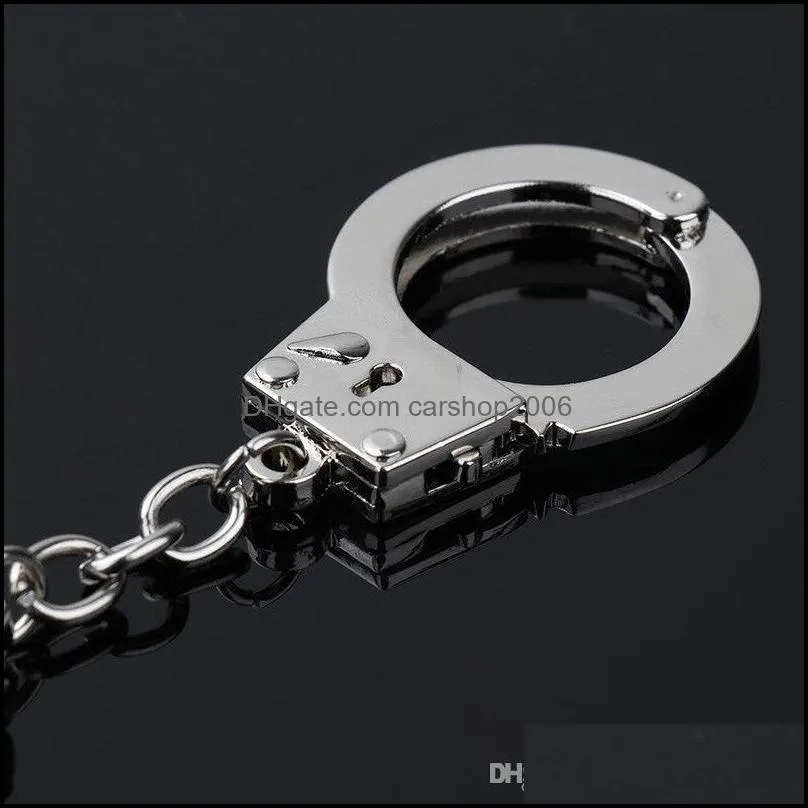 Simulation handcuffs metal keychain car wallet other pendant jewelry shape chic novelty