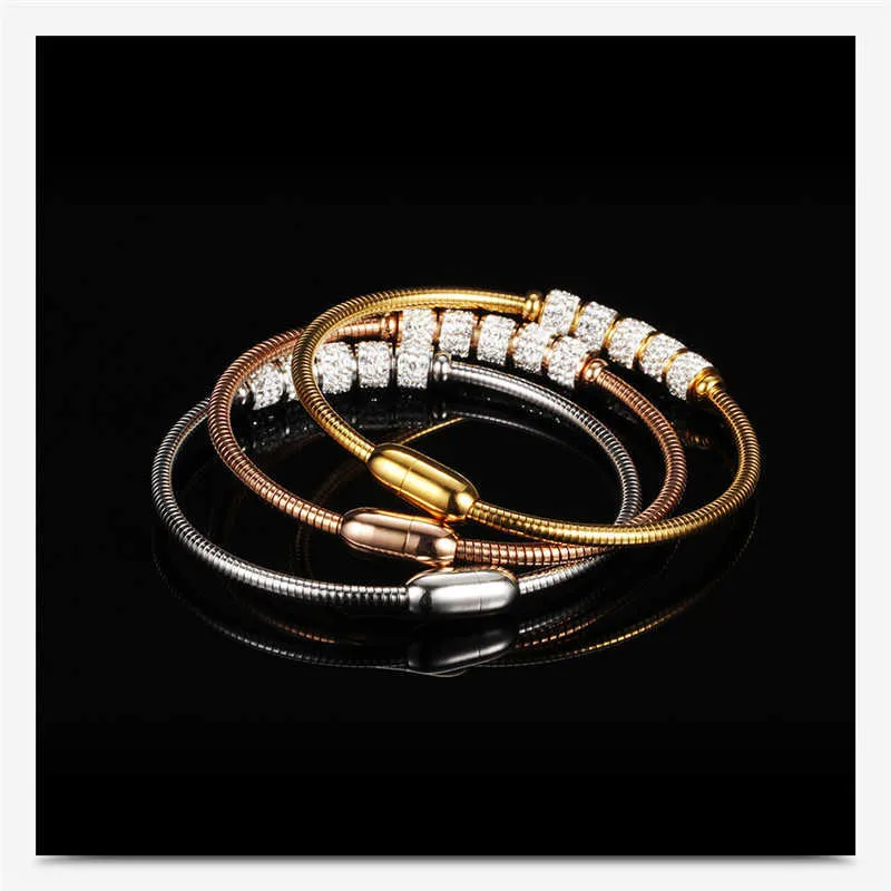 Modyle Fashion Femme Bracelet et bracelets avec fermoir magnétique Femmes Bracelet en acier inoxydable Bracelets Bijoux en gros Q0722