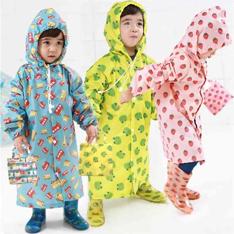 Barn regnrock gullig capa de chuva infantil vattentät Japan barn regnrock täcke poncho regnkläder hooded jaqueta ogenomtränglig 210925