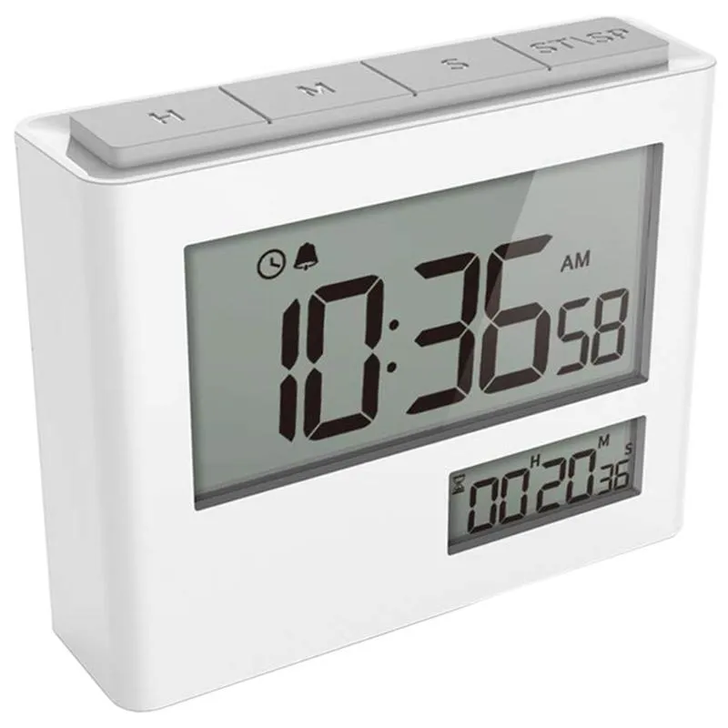 Kitchen Timers Multifunction Timer,Dual Screen Alarm Clock, Magnetic Countdown Interval Timer Gym Workout Timer,Stopwatch,Management To