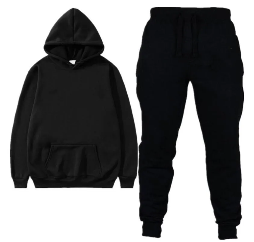 Höstens träningsoverall för män Hooded Sportswear Långärmad Luvtröja Pullover Byxor Leggings 2-delads Set Sweatsuit Märke Sportoverall S-XXL