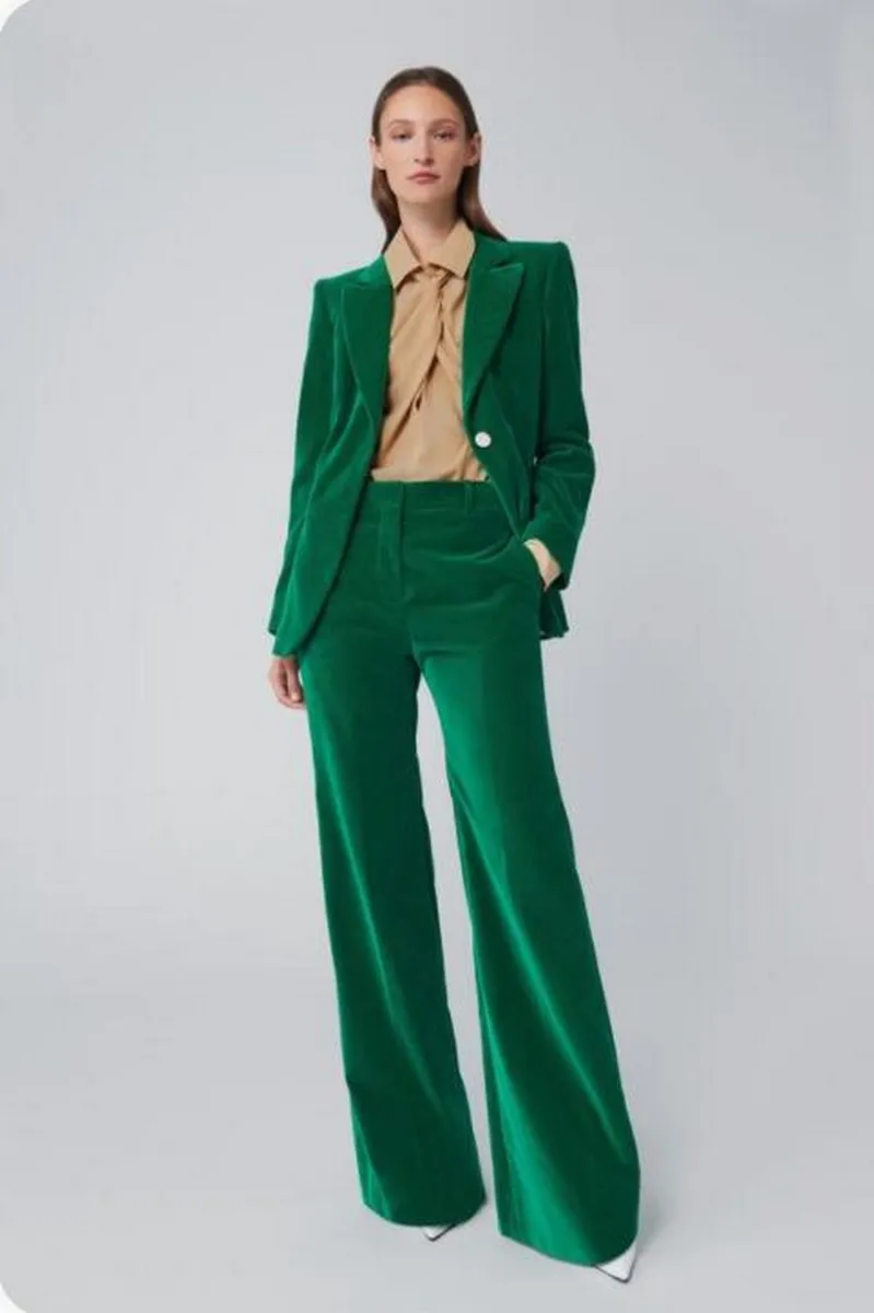 Blazer Terciopelo Verde Pantalon Terciopelo Zara Mujer Chaqueta