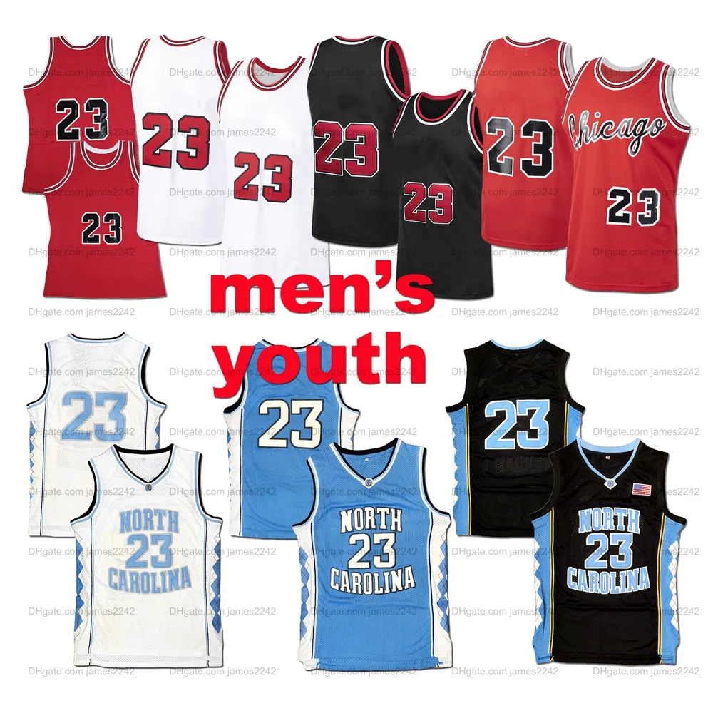 Schip uit de VS Chicago MJ Basketball Jersey Heren Jeugd Kids Jerseys Gestikt Rood Wit Blauw Zwart Topkwaliteit