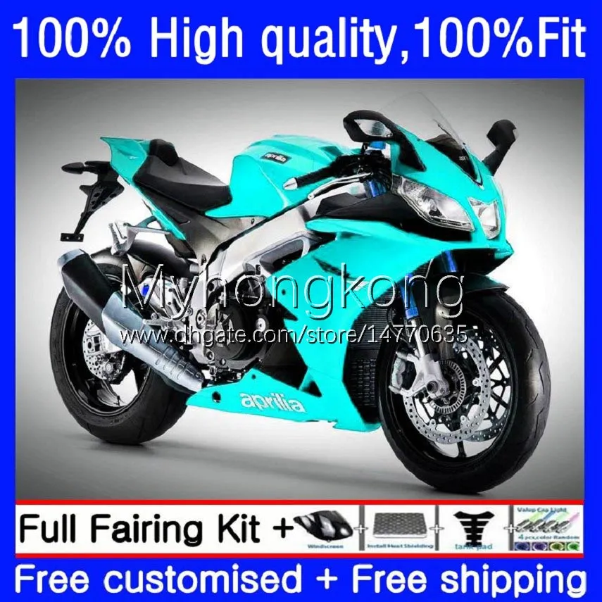 Injection Pour Aprilia RSV1000 R RR Mille RSV-1000 Brillant Cyan RSV 1000 R Corps 13No.95 RSV1000R 2009 2010 2011 2012 2013 2014 2015 RSV1000RR 09 10 11 12 13 14 15 Carénage