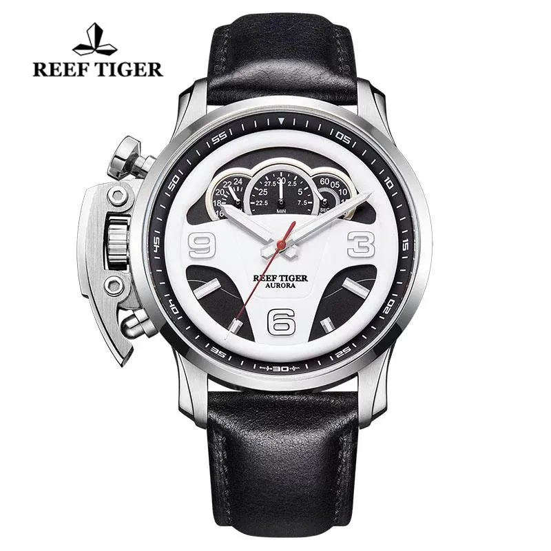 Риф тигр/RT Top Mens Sport Watches Стальные водонепроницаемы