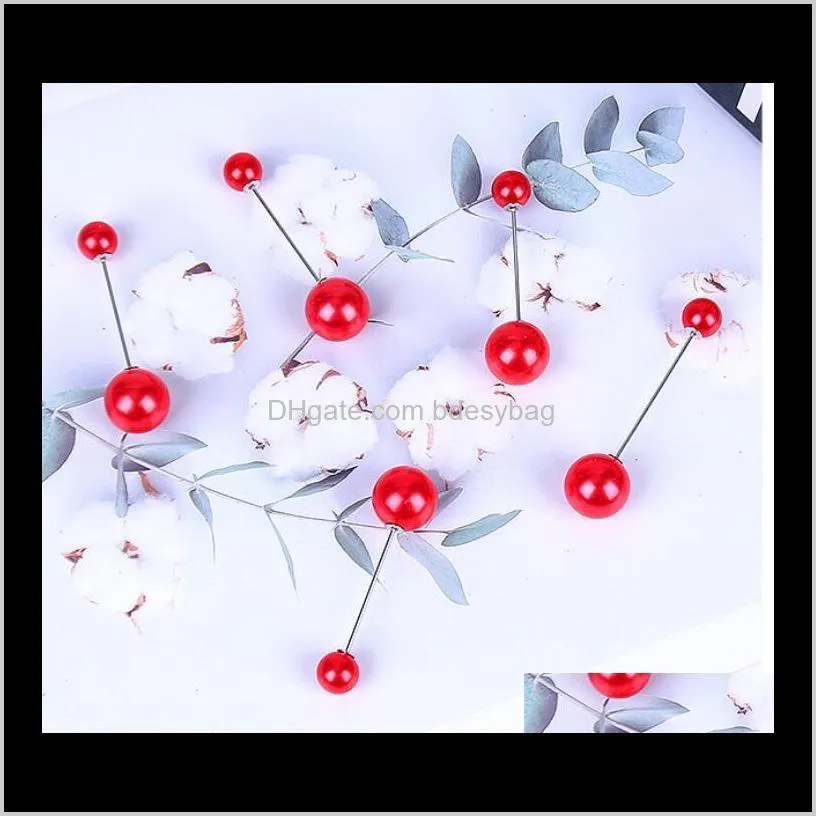bouquet fixed pearl needle round flower decoration pearl buckle flower wrapping paper material holding flower brooch