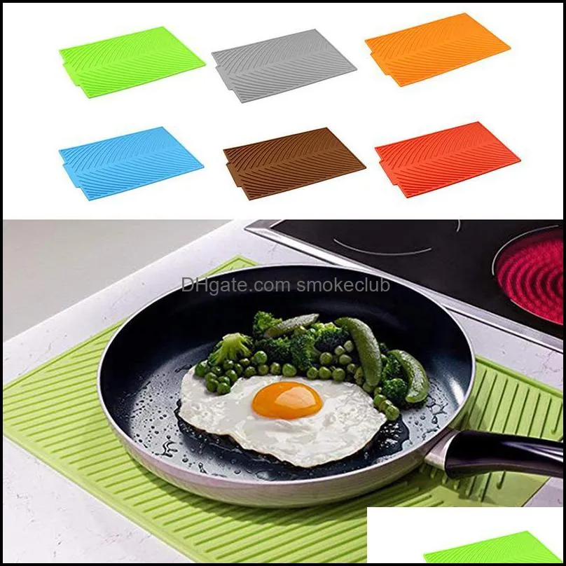 Mats & Pads Silicone Table Placemat Premium Heat Resistant Drying Mat Cup Pad Dinnerware Tableware Dishwasher Kitchen Accessories
