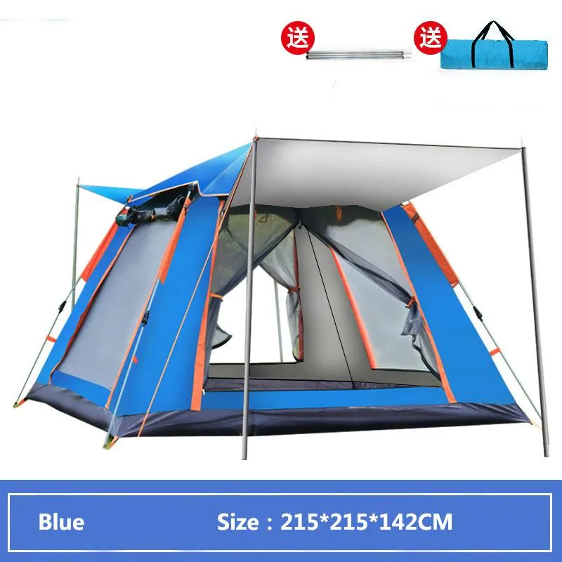 Tentes et refuges Easy Configuration Automatique Camping Tente Ultralarge Family Gazebo Touriste 3-4 Personne Up Self Driving Sun Shelter