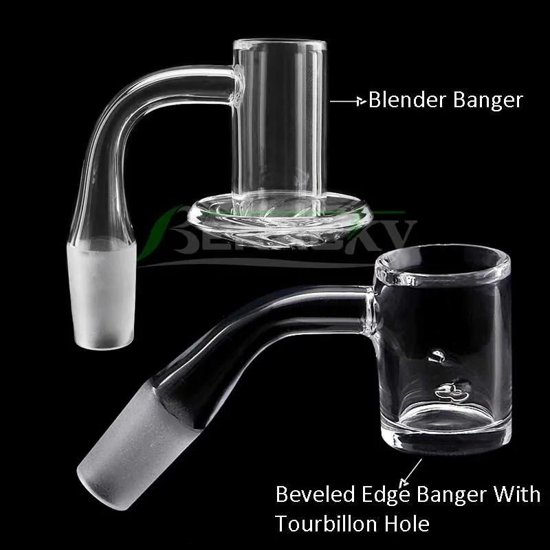 Beracky Twee Stijlen Afgeschuinde Rand Tourbillon/Spinning Blender Roken Quartz Banger 10mm 14mm 18mm 45*90 mannelijke Vrouwelijke Nagels Voor Glazen Waterpijpen Dab Rigs