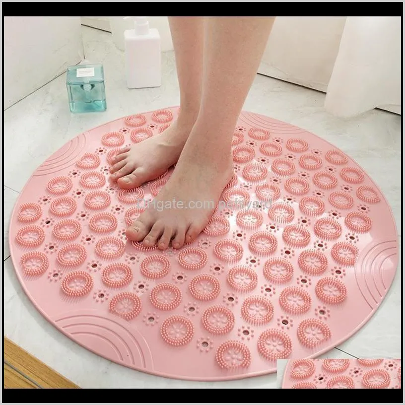 55cm round shape solid color bath mat home bathroom non-slip door floor mat cushion carpet foldable shower pad bathroom supplies
