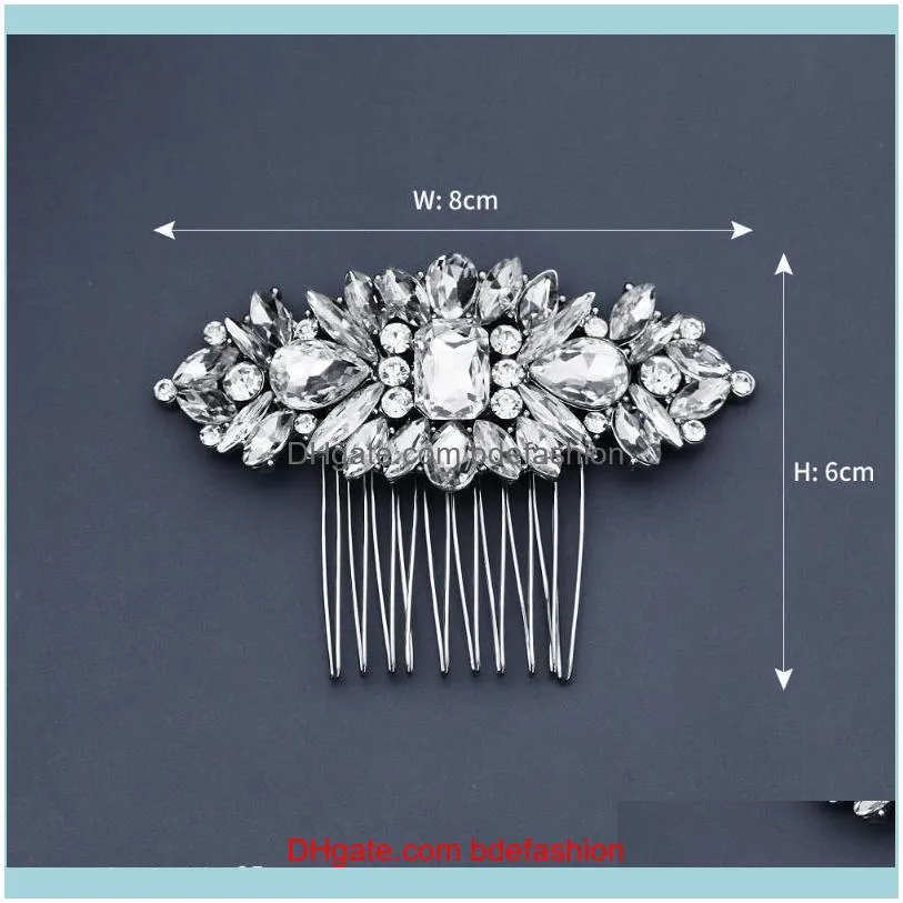 Hair Clips & Barrettes Bride Wedding Headdress Retro Ethnic Style Horse Eye Glass Rhinestone Comb High-grade Alloy Accessories For