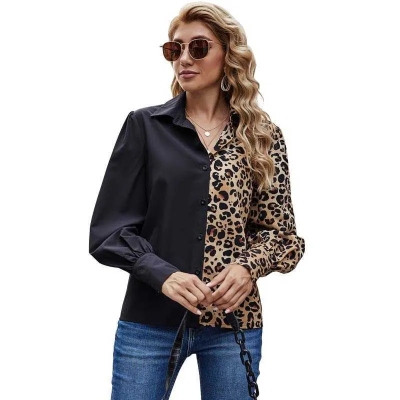 Fashion Street Leopard Patchwork Turndown Collar Denim Fashion Street Leopard Patchwork Turndown Collar Denim