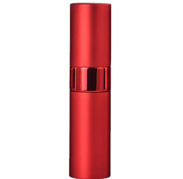 Flacon pulvérisateur rotatif Portable de 8ml, bouteilles de parfum en aluminium anodisé, tube de parfum de maquillage vide en verre de haute qualité