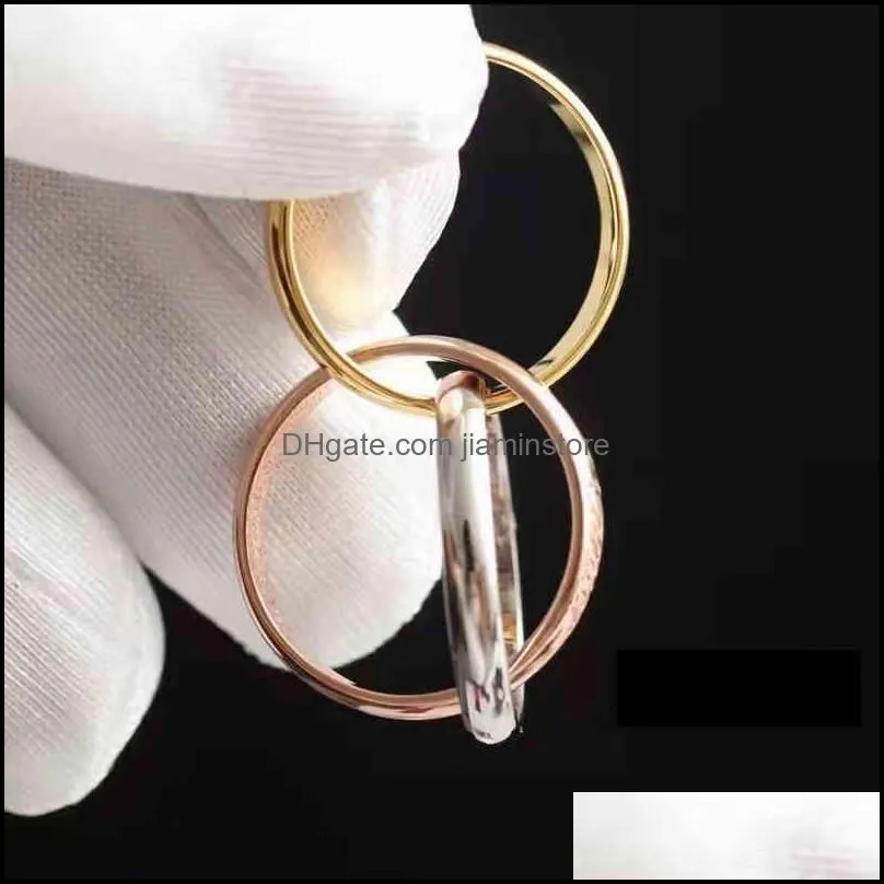 J.hangke Trinity Ring Titanium Steel Triple Love for Women Men Wedding Engagement s Jewelry Gift