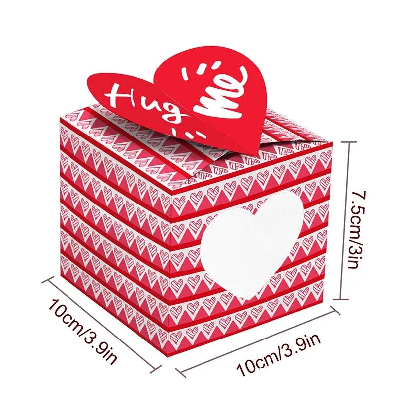 Pink Party Gifts Wrap Supplies Valentine`s Day Hug Love Kiss Me Cookie Gift Box Three-dimensional Carton Couple Gifts With Cards And Rope Free DHL HH21-851