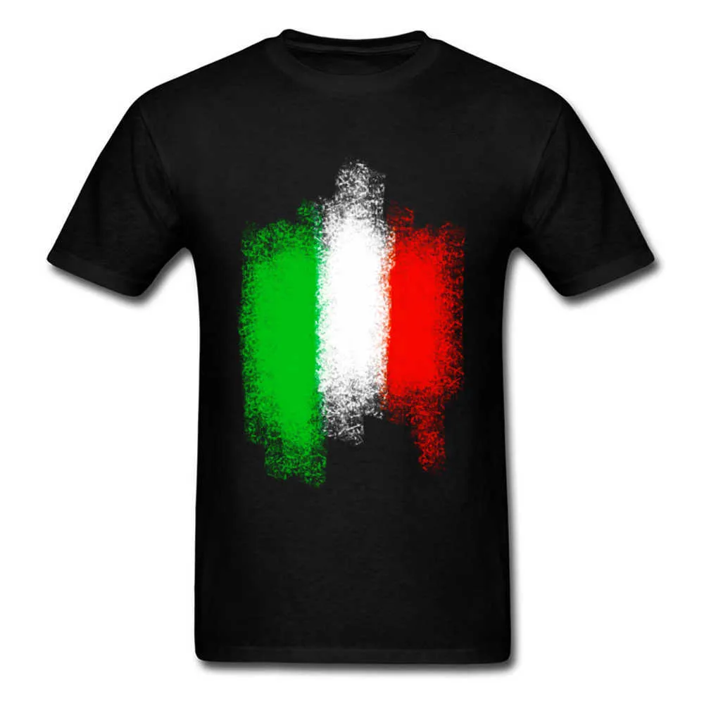 Italy flag T Shirts New Arrival Short Sleeve Gift All Cotton O Neck Boy Tops Shirts Summer Tops & Tees Labor Day Italy flag black