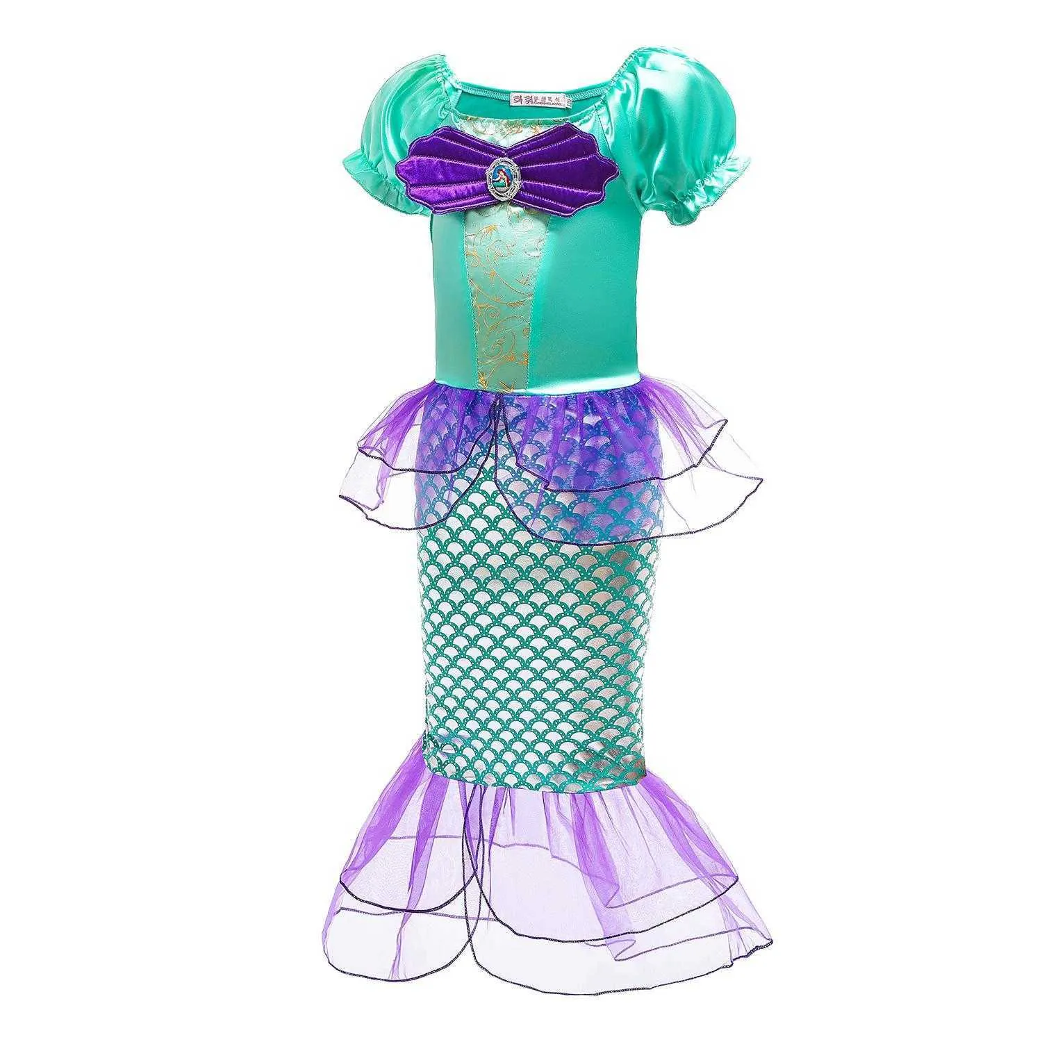 Küçük Mermaid Kız Prenses Ariel Elbise Çocuklar Cadılar Bayramı Fantezi Kostüm Çocuk Karnaval Doğum Günü Partisi Giysileri Yaz Giydir G1026