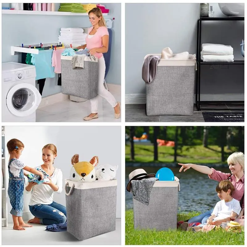 Laundry Basket Foldable Bins Baskets Dirty Clothes Bucket Kids Toys Barrel Storage Bags Household Sundry Organizer