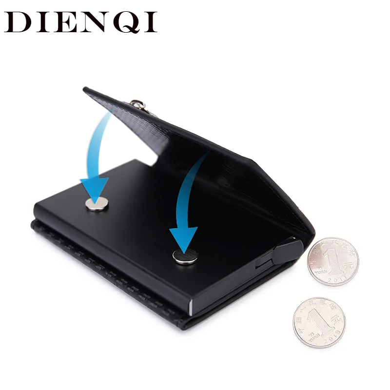 Laser personalizado do suporte do cartão do metal RFID personalizado carteiras personalizadas finas finas