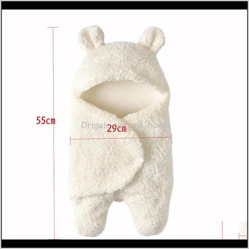 Thick warm plush baby swaddle Cartoon panda modeling Newborn Baby Sleeping Wrap Blanket Photography Prop for babies Boys Girls