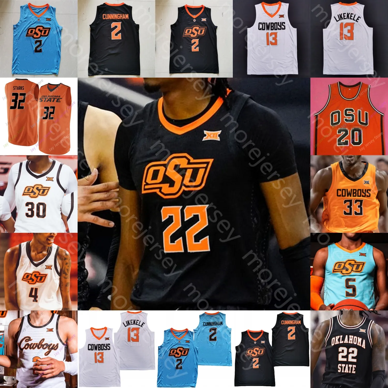 Oklahoma State Osu Basketbal Jersey NCAA College Isaac Likekele Keylan Kalib Boone Avery Anderson III Cade Cunningham Bryce Thompson Moussa Cisse Williams