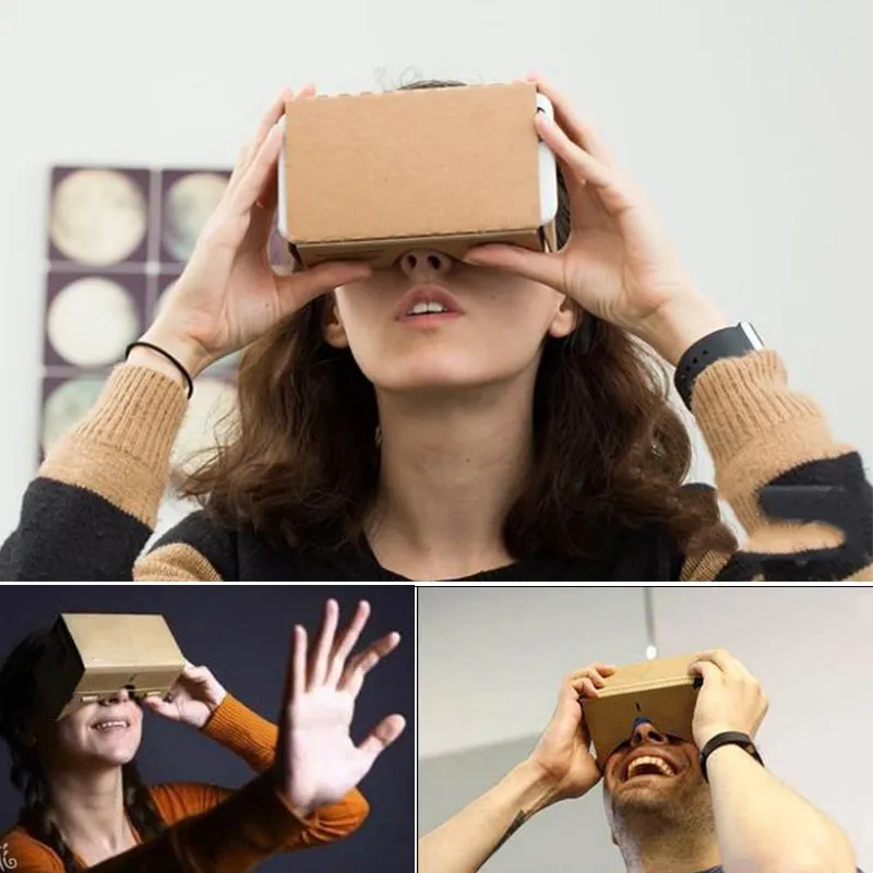 Okulary wirtualnej rzeczywistości Google Cardboard DIY VR Okulary dla 5,0 "Ekran z głębi głowy lub 3,5 - 6,0 cala szkła smartphone