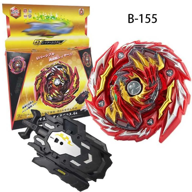 Bay Blade B-155 İplik Üst Arena Oyuncaklar Burst Starter Master Diabolos GN ile Launcher Metal Füzyon Gyroskope Oyuncaklar Çocuklar için X0528