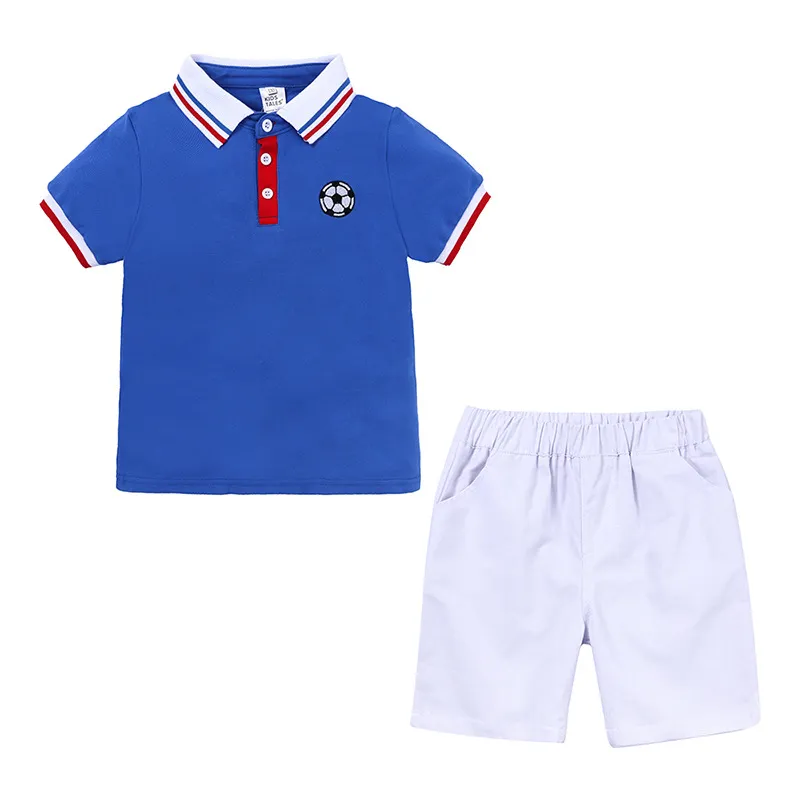 1-7Tボーイズ衣類セットサマーポロシャツトップショーツコットン子供キッズスポーツスーツ幼児の男の子の服セット