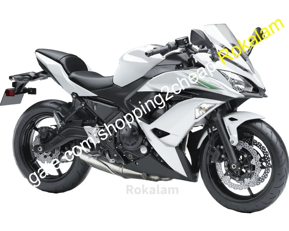 Para kawasaki 650r er 6f 2017 2018 2019 ER-6F er6f 650 17 18 19 branco preto aftermarket motocicleta carenagem moldagem por injeção