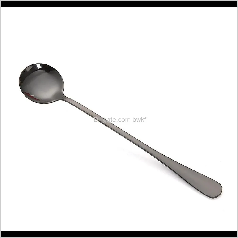 2020 new vacuum plating stainless steel coffee spoon long handle tea spoons kitchen hot drinking flatware