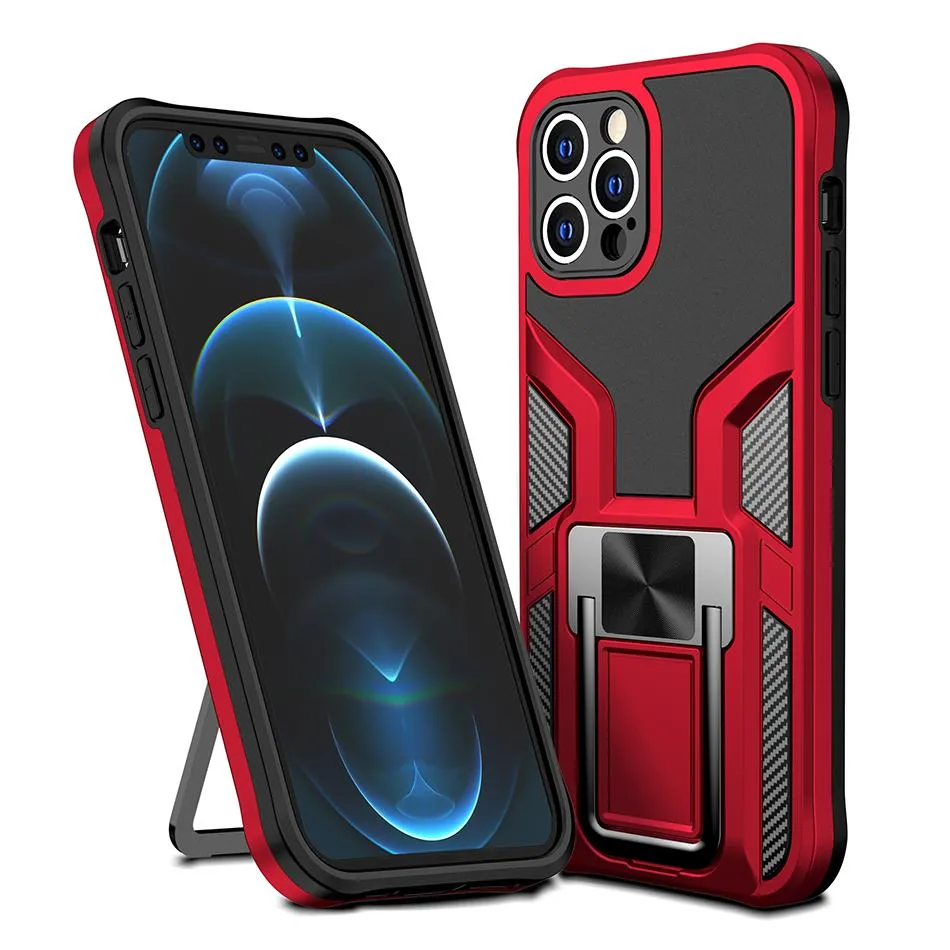 Armadura Heavy Duty Duty Toutável Kickstand Telefone Magnetic Car Phone Capas para iPhone 13 12 11 Pro Max XR XS Samsung S21 S20 Note20 Ultra A12 A32 A52 A72 Moto G Power Stylus