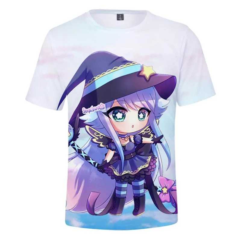 Novo jogo gacha vida 3d impressão camiseta das mulheres dos homens verão  bonito moda casual t