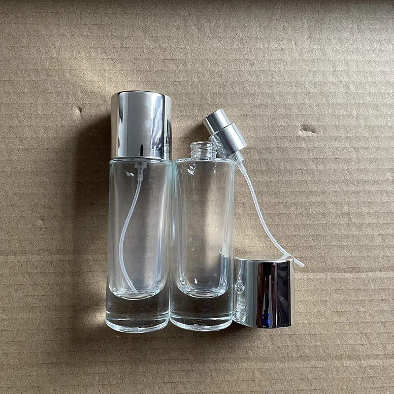 Newest Type Glass Spray Bottles 30ml Transparent Travel Pocket Refillable Perfume Bottle Atomizers With Silver Cap