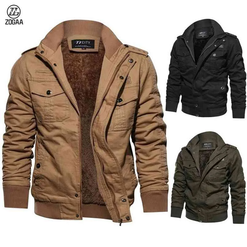 ZOGAA Inverno Moda Foderato di Pelliccia Calda Giacca Bomber Militare Pilota Esterno Cappotti Giacche Esercito 210819