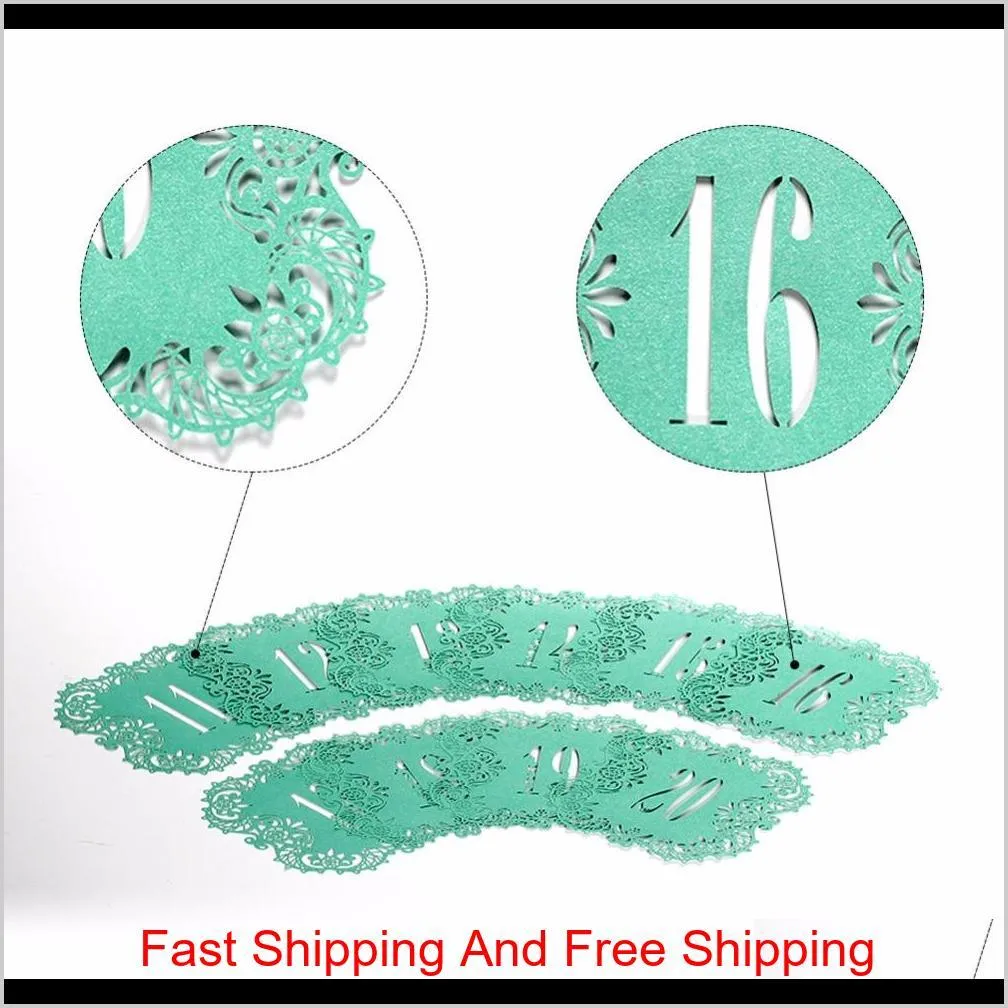 creative hollow laser cut seating cards numbers sign table cards romantic wedding event party supplies