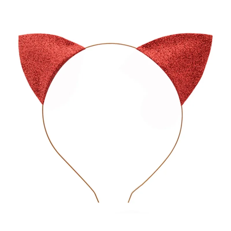 Cat Ears Headband Cute Lovely Glitter Cat Ear Headwear Glitter Hair Bands Headbands Head Hoop Clasps