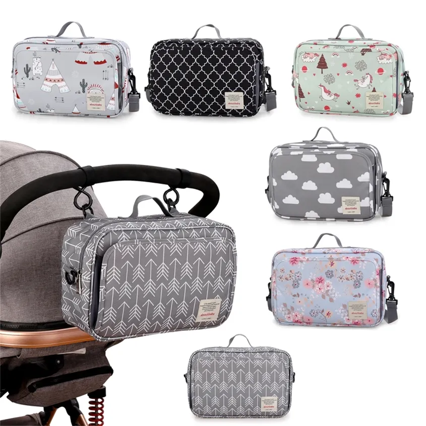 Blöja väska baby barnvagn arrangör multifunktionell nappy ammande mamma vattentät polyester för spädbarn 220222