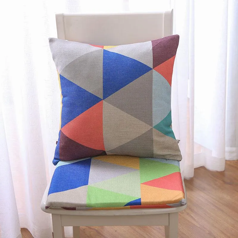 Almofada/travesseiro decorativo colorido geométrico de almofada decoração de casa sofá cofre cadeira de jantar de assento de fundo almofadas de fundo traseiro