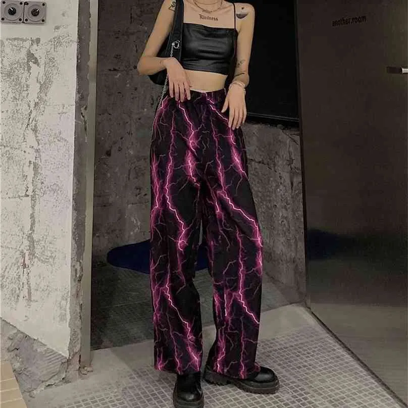 Streetwear Harajuku Style Pants: Womens High Waist Purple