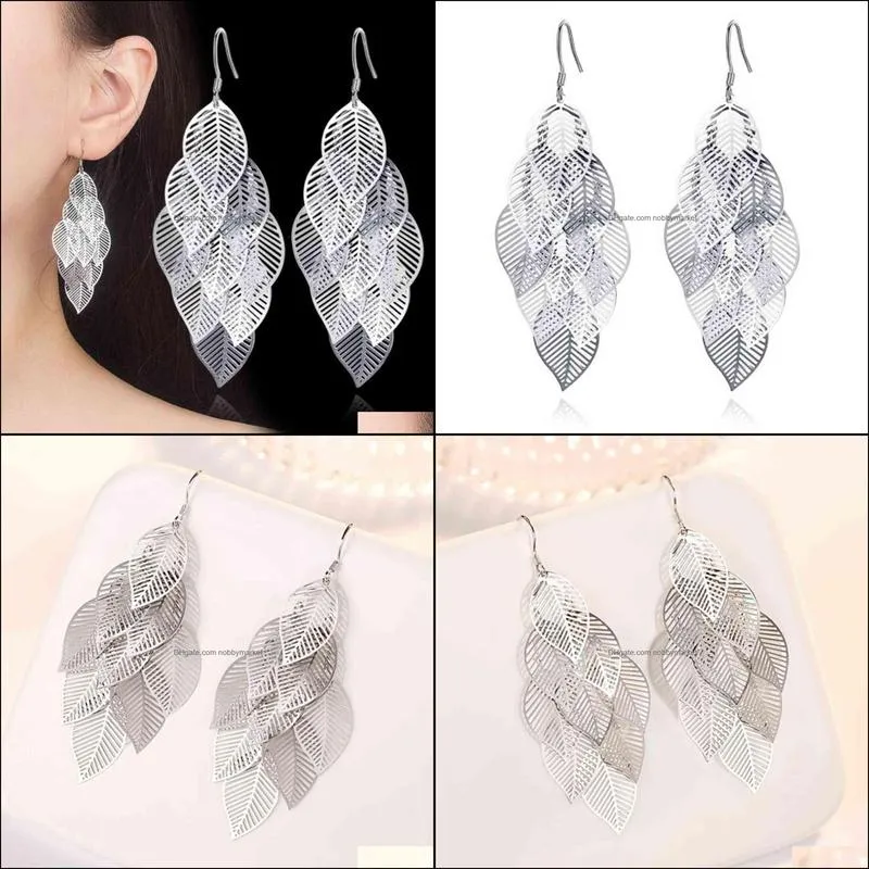 Nehzy 925 Sterling Silver Jewelry High Quality Fashion Woman Earring Retro Hollow Maple Leaf Exaggerated Long Tassel Hanging