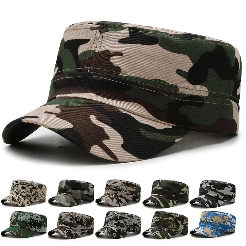 Camo Military Cap Adjutable Strapback For Adults Mens Womens Outdoor Accessories Camouflage Army Hat Spring Summer Autumn Winter Tactical Sun Visor