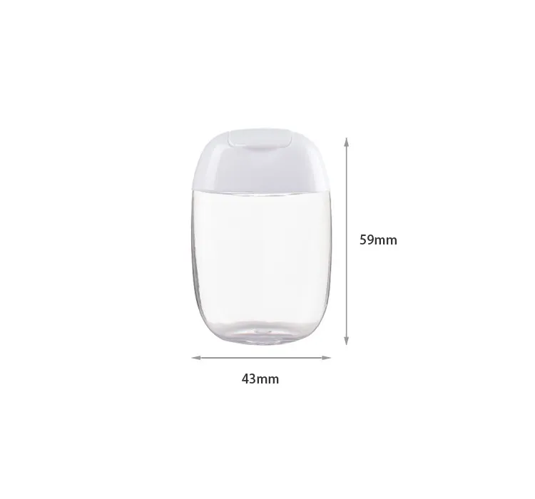 30ml Hand Sanitizer Bottles PET Plastic Half Round Flip Cap Bottle Children Carry Disinfectant Container W0131