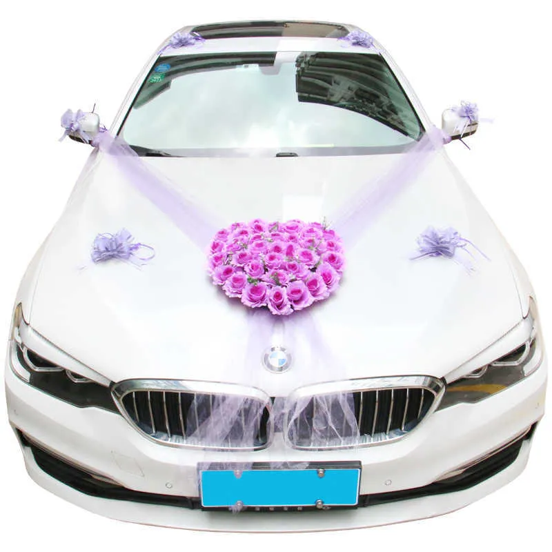 Wedding Car Decor Artificial Flower Heart-shaped Wreath Garland With Sucker  Pull Bow Ribbon For Door Front View Mirror 210706 2024 from shanye10,  $34.48