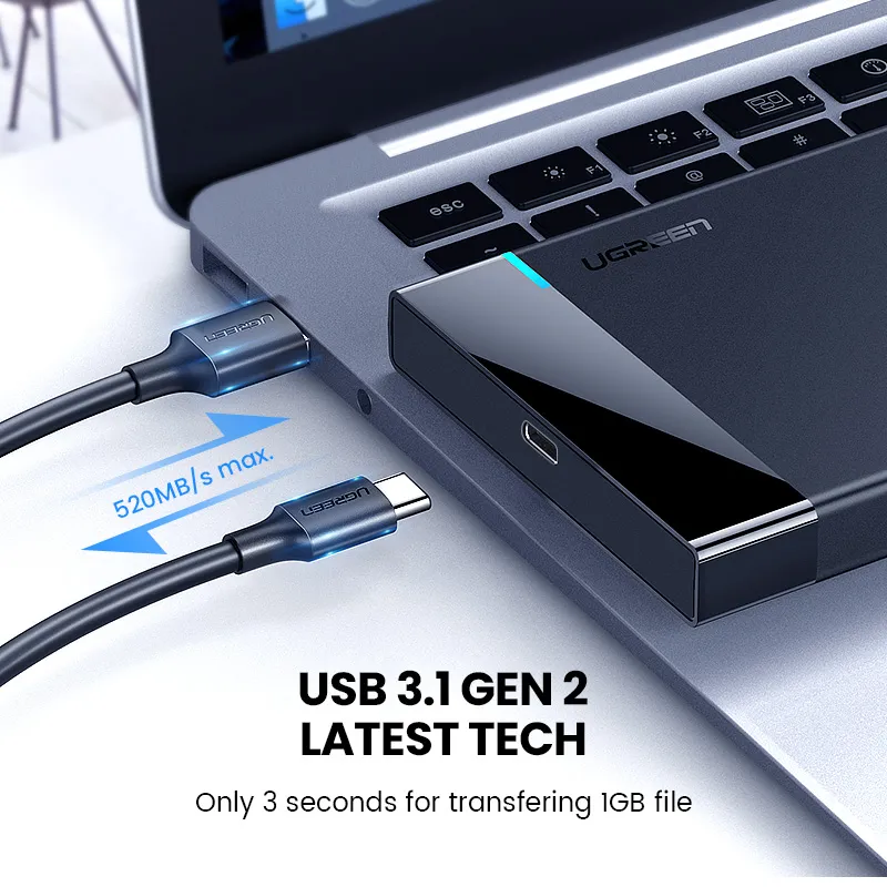 USB SATA Sabit Disk Muhafazası HDD/SSD, Tip C Harici