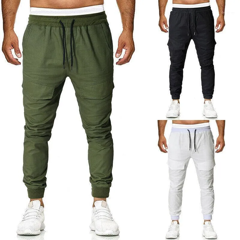 Hommes décontracté Sport Skinny Long pantalon Slim Fit pantalon Joggers Gym pantalons de survêtement vêtements pleine longueur hommes