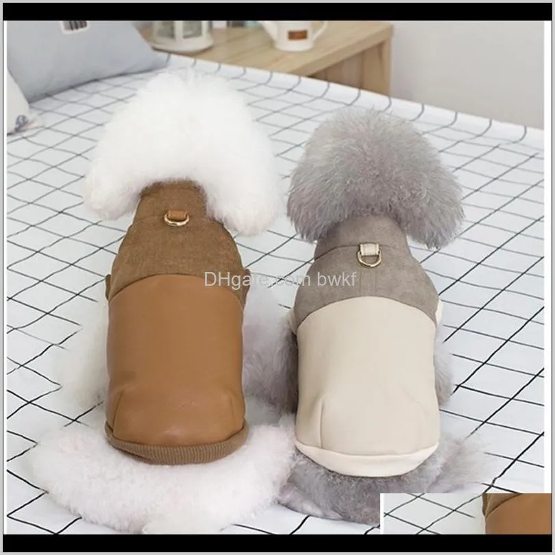 winter dog coat jacket leather dog clothes chihuahua poodle bichon frise pomeranian yorkie clothing warm dog costume pet outfit 201128