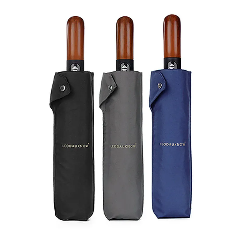 Automatic Three-fold BlackTen Bones Strong 115CM Windproof Sunny Umbrella Double Men Mens Gifts